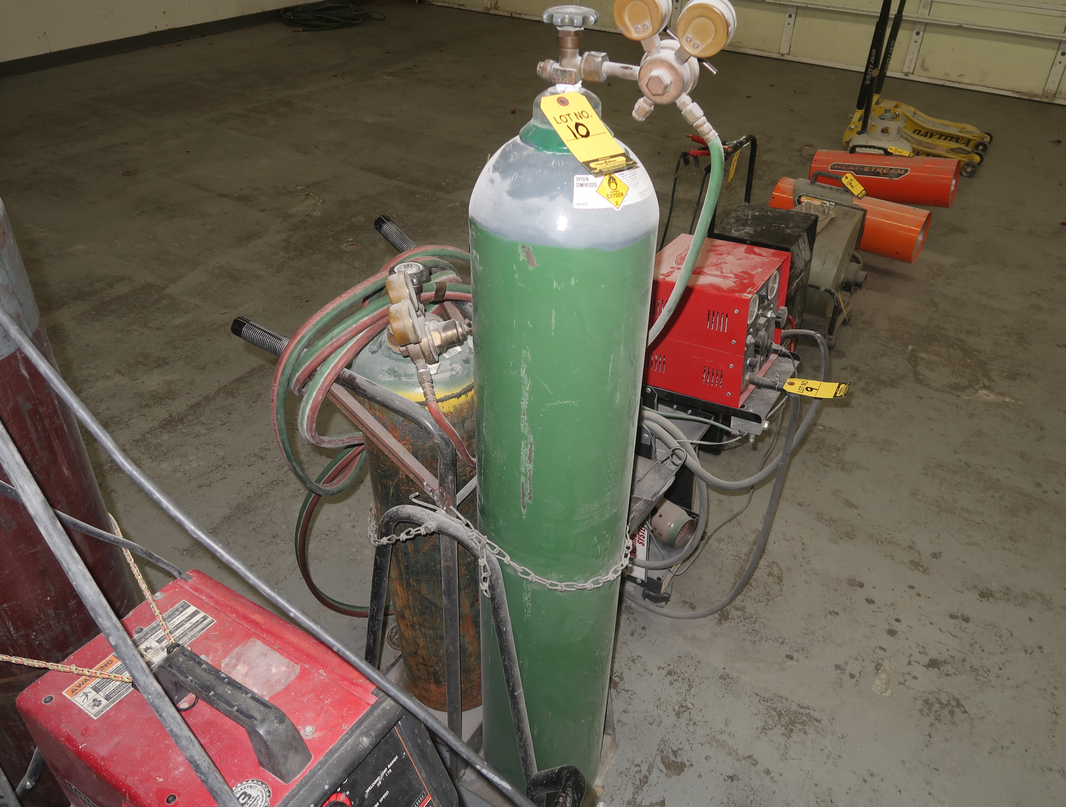 CUTTING TORCH SET W/TANKS, TORCH, ETC.