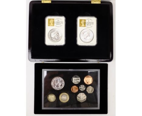 Westminster 'The Queen's Fourth Portrait Specimen Set' including 2015 silver UK Britannia, with certificate in display box an