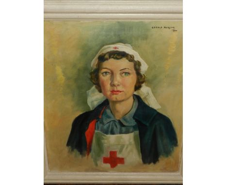 Gerald Hudson (20th century British school), A Portrait of Wartime Nurse Edith Botteril-Smith, oil on canvas, signed and date