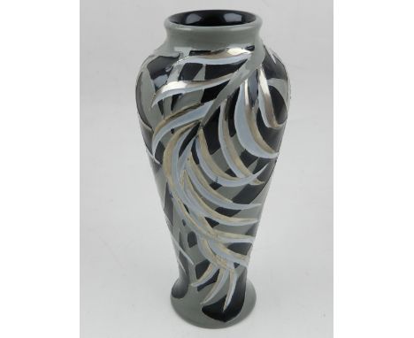 Moorcroft, England. A ceramic baluster shape vase, with the New Zealand King Fern design, signed 'Vicky Lovatt', numbered 9/7