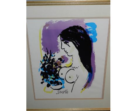 After Marc Chagall, Nude Woman, lithograph, 72 x 58