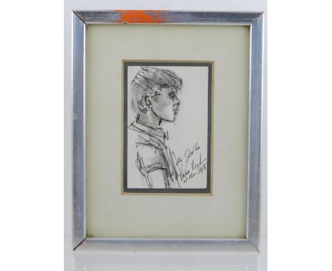 John Craxton RA (English, 1922-2009), John Ford at the Spot, pen and ink sketch. H: 9cm W: 6cm