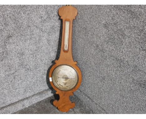 Antique light oak banjo barometer