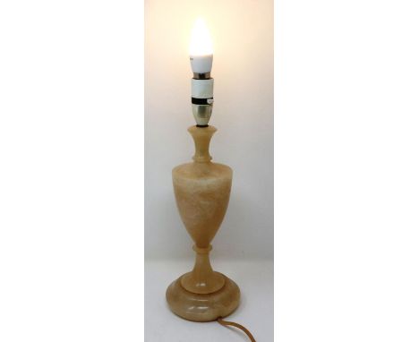 Alabaster table lamp base, H: 40 cm. P&amp;P Group 2 (£18+VAT for the first lot and £3+VAT for subsequent lots) 