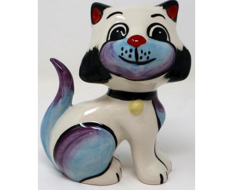 Lorna Bailey cat, Queenie, H: 14 cm, no cracks or chips. P&amp;P Group 1 (£14+VAT for the first lot and £1+VAT for subsequent