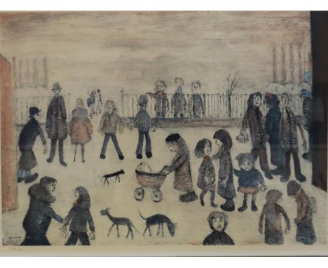 Laurence Stephen Lowry RBA RA (1887-1976), limited edition colour lithograph, The Park, numbered 354/850 in pencil, 63 x 47 c