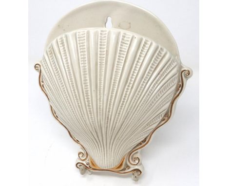 Clarice Cliff for Newport Pottery shell form wall plaque, H: 19 cm, no cracks or chips. P&amp;P Group 1 (£14+VAT for the firs