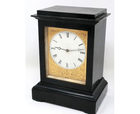 Ebonised bracket or table clock by VAP Brevete, with pendulum, H: 18 cm, working at lotting. P&amp;P Group 2 (£18+VAT for the