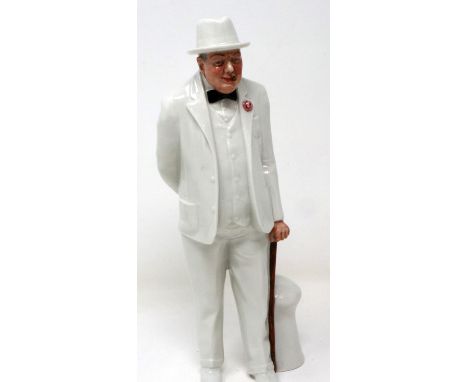 Royal Doulton Sir Winston Churchill figurine, HN 3057, H: 27 cm, small mark to one arm otherwise good. P&amp;P Group 2 (£18+V