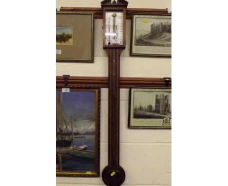 A modern mahogany stick barometer by Comitti and Son of London