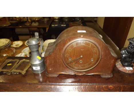 A 20th Century Smiths oak cased mantel clock