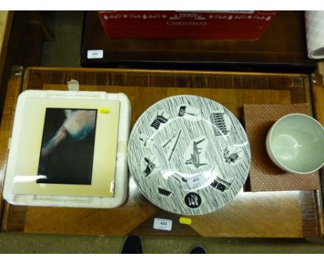 Two Home Maker plates; a decorative tile etc.