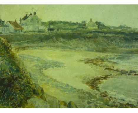 An English school oil on board study of a seascape initialed M.B.W. and dated 1969
