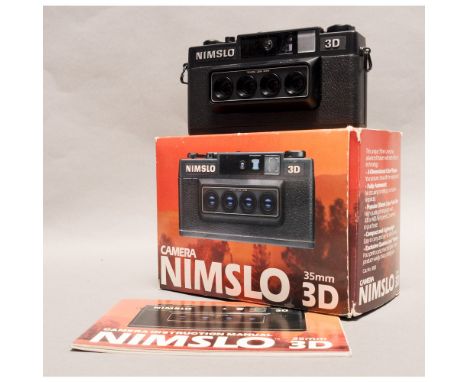 Nimslo 3D Camera, 30mm Quadra lenses, in manufacturer's packaging together with instruction manual