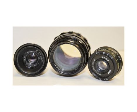 Russian Lenses, a Jupiter-9 85mm f2, a  Jupiter-12 35mm f/2.8 together with Industar 50mm f/2 lens