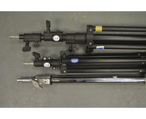 Arri Light stands, one small in 2 sections (model AO 2001), one large in 3 sections (Model 004 BA) and one stainless steel he