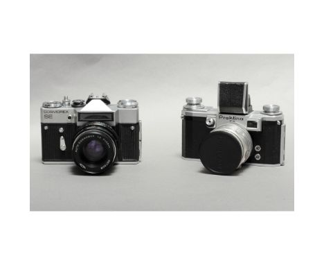 Praktina Fx Camera, with Zeiss Jena Biotar 58mm f/2 together with a Zenit Cosmorex SE with 58mm f/2