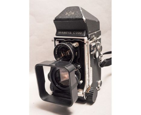 Mamiya C220 TLR Camera, Sekor 80mm f/2.8 lens, Seikosha MX Shutter and prism viewfinder