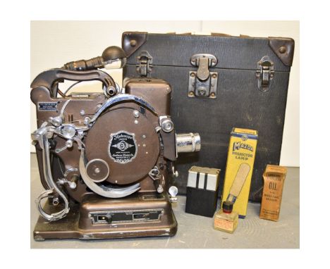 Kodascope Model B 16mm Projector, in original maker's case complete with replacement bulb and Kodak Lubricant, in original ca