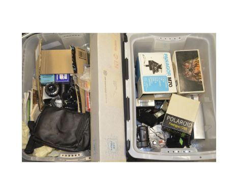 Camera Accessories,  variety of flash guns, adapters, lens hoods, filters and more, some items boxed (a lot)