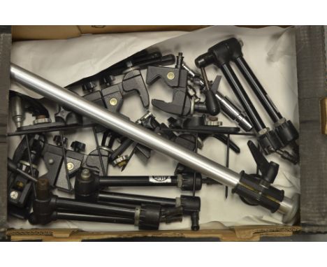 Manfrotto Clamps and Poles, Clamps, Spigots and an extension pole together with Arri Magic arms (3)