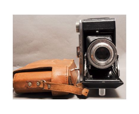 A Kershaw Curlew II Folding Camera, with Critak Kershaw 105mm f4.3 lens in maker's case