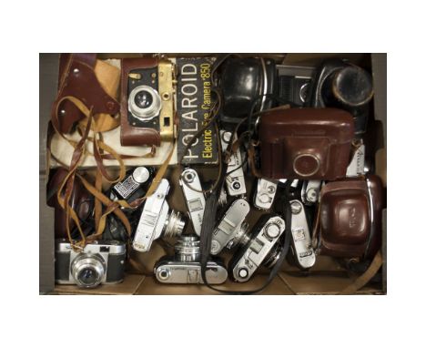Various Rangefinder Cameras,  including models from Voigtländer, Canon and Kodak, together with an unusual Russian Leica copy