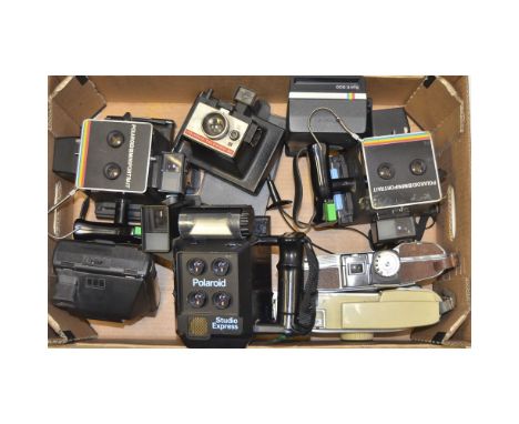 Polaroid Cameras, various examples including two miniportrait cameras, a model 95, a model 800 and more