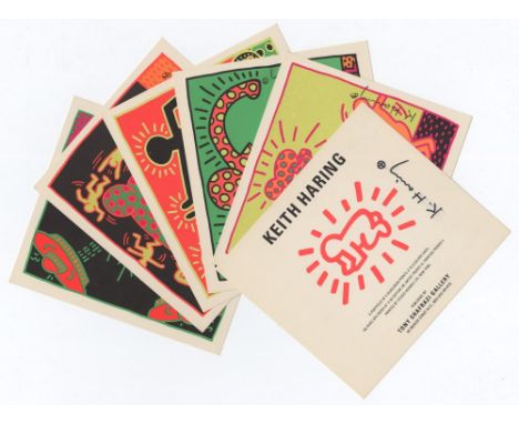 Artist: Keith Haring (American, 1958 - 1990). Title: "Fertility Suite [the complete set of 6 announcement cards in the origin