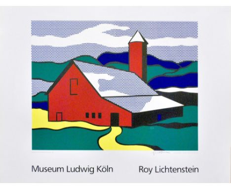 Artist: Roy Lichtenstein (American, 1923-1997). Title: "Red Barn II [large format]". Medium: Color silkscreen . Date: Compose