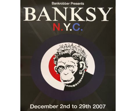 Artist: Banksy (English, b. c1973-75 | Active 1990 - Present). Title: "Monkey Queen [poster]". Medium: Color offset lithograp