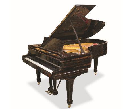Steinway (c2015) Crown Jewel CollectionA 6ft 11in Model B grand piano in a bright Macassar ebony case on square tapered legs;