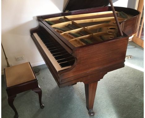 Bechstein (c1928)A 5ft 10in Model M grand piano in a mahogany case on square tapered legs; together with a stool upholstered 