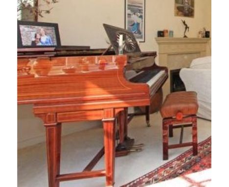 Bechstein  (c1901)A 6ft Model A grand piano in the Sheraton style with boxwood strung inlay on dual square tapered legs; toge