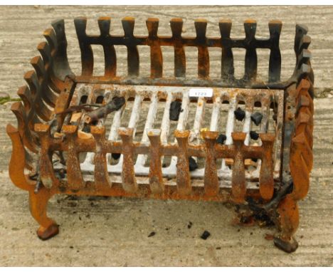 A cast iron fire grate. 