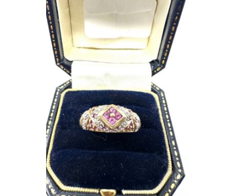 9ct gold pink sapphire ring 3g 