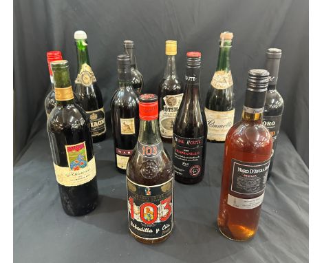 Selection of vintage and later alcohol includes Hardys, scotsman whisky etc 