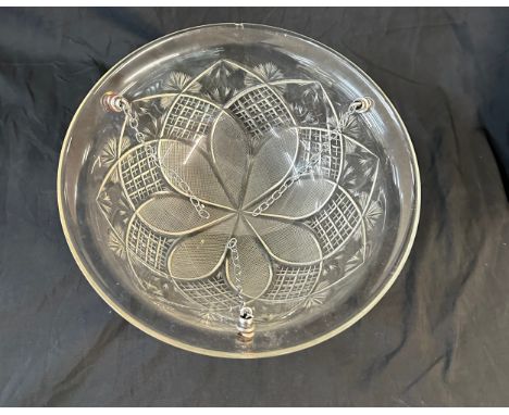 Decorative glass light shade, measures approximately 16cm tall 35cm diameter 