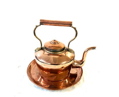 Vintage copper kettle and tray 