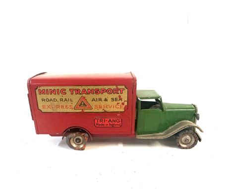 Vintage tri-ang Minic transport clock work truck 
