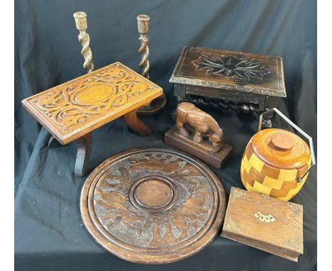 Selection of vintage wooden items 