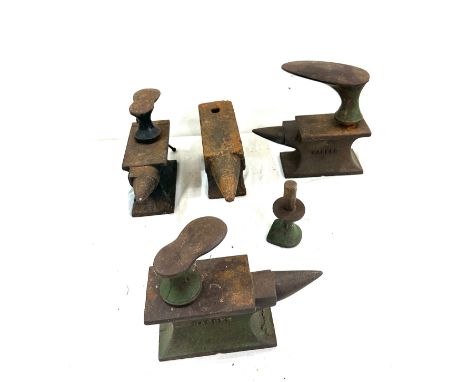 Selection of vintage cast iron shoe lasts 