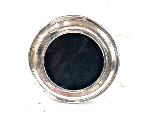 Vintage silver round picture frame, Birmingham silver hallmarks 
