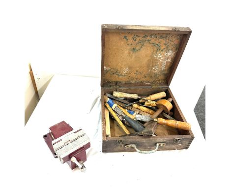 Selection of vintage and later tools includes Spear and Jackson vice etc 