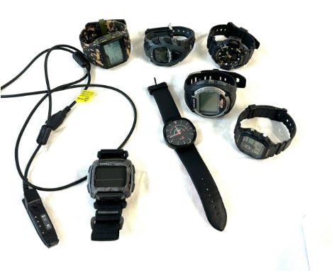 Selection of gents digital watches includes Timex, casio etc, all untested 