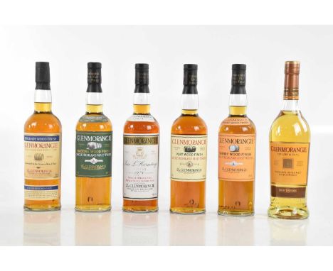 WHISKY; six bottles of Glenmorangie comprising, The Original 10 year Highland single malt Scotch whisky, a bottle of port woo