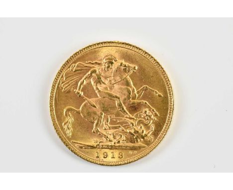 A George V full sovereign, 1913.Condition Report: Light scuffs, scratches and marks.