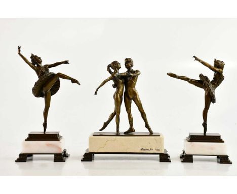 BENSON; three bronze figures, two titled "Sleeping Beauty", 6/150, "Swan Lake", 6/150, largest 20cm.Condition Report: Sleepin