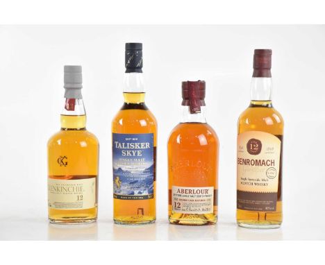 WHISKY; four bottles comprising a bottle of Talisker Skye single malt Scotch whisky, a bottle of Glenkinchie 12 year old sing