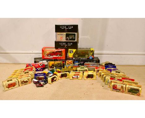 A large collection of diecast vehicles including Corgi, Models of Yesteryear, Dinky, etc (qty).